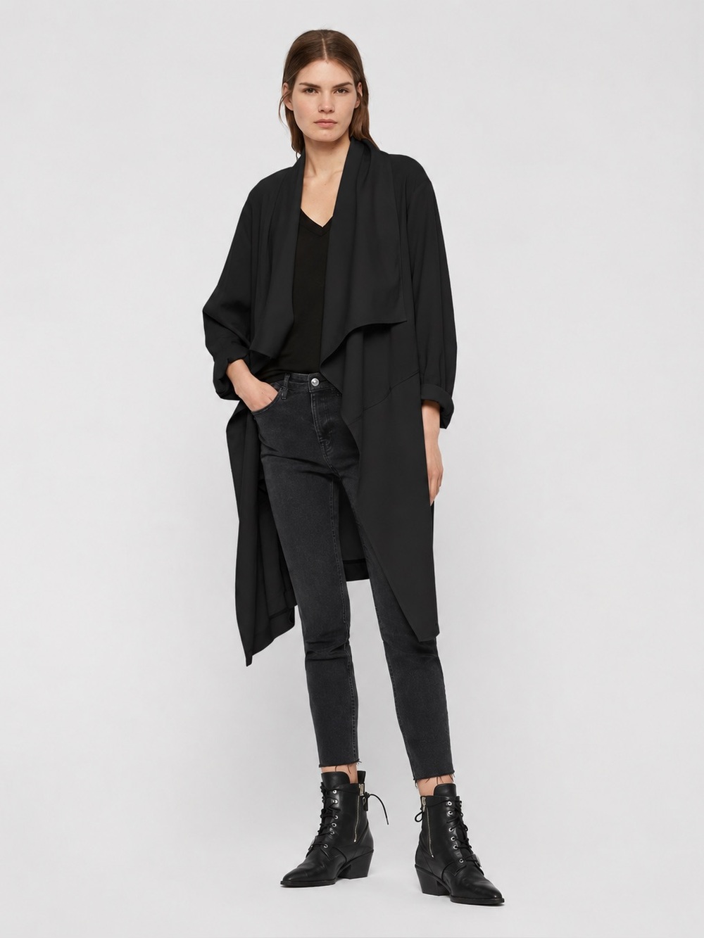 All Saints Elsa coat Black Size Small